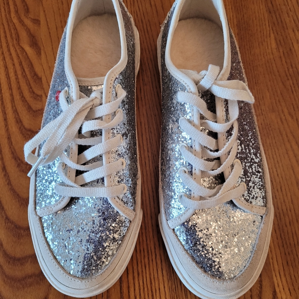 Ugg Silver Glitter Sneakers, Size 7